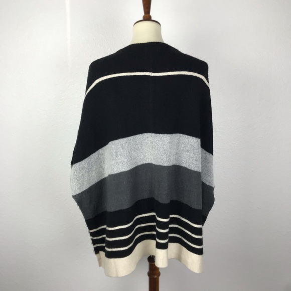 Caslon Stripe Zip Front Poncho Sweater SW114 - Picture 7 of 8
